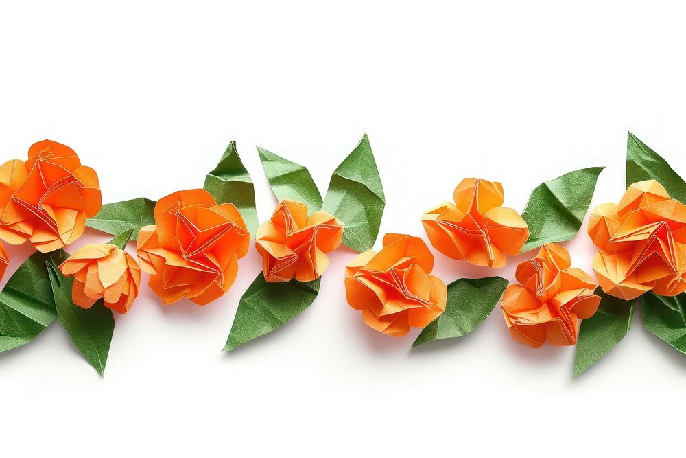 Mandarin orange border flower origami petal.