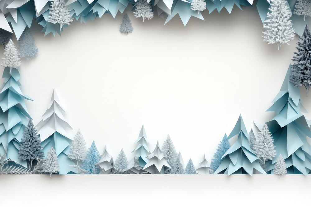 Megical winter theme origami border backgrounds christmas outdoors.
