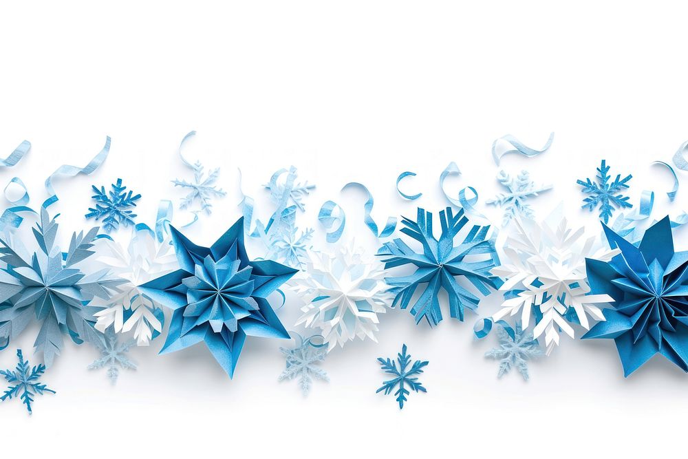 Winter theme origami white paper snow.