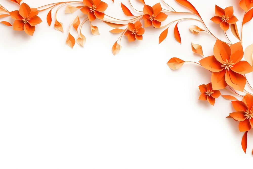 Orange flower border backgrounds pattern Free Photo Illustration rawpixel