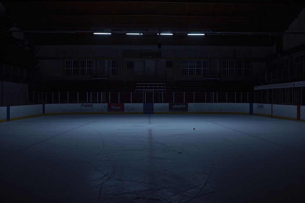 Hockey ice rink sport arena empty field sports hockey architecture.