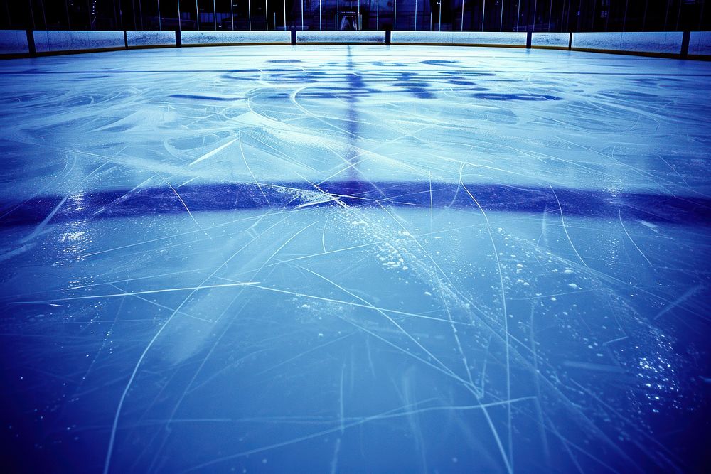 Hockey ice rink sport arena empty field sports backgrounds reflection.