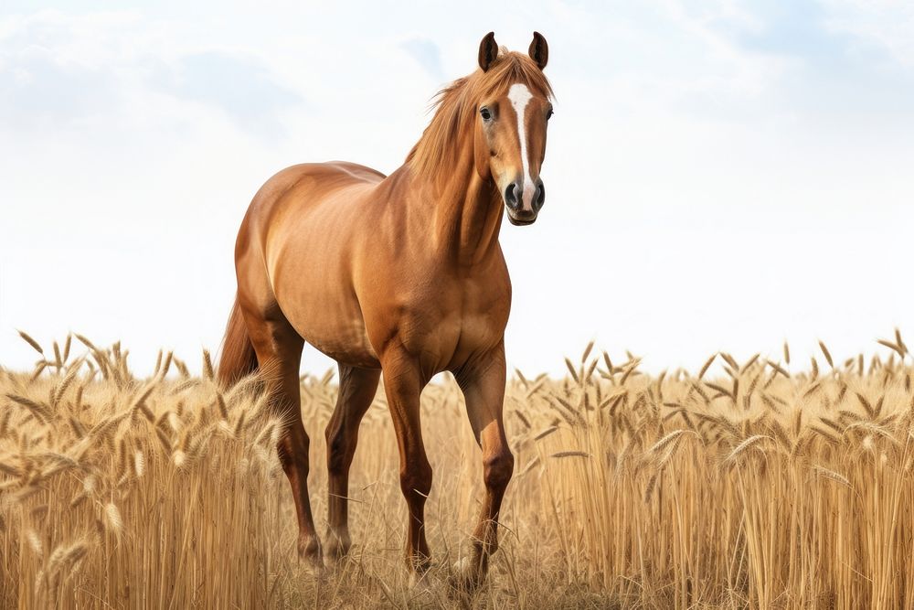 Horse in the field landscape mammal animal.