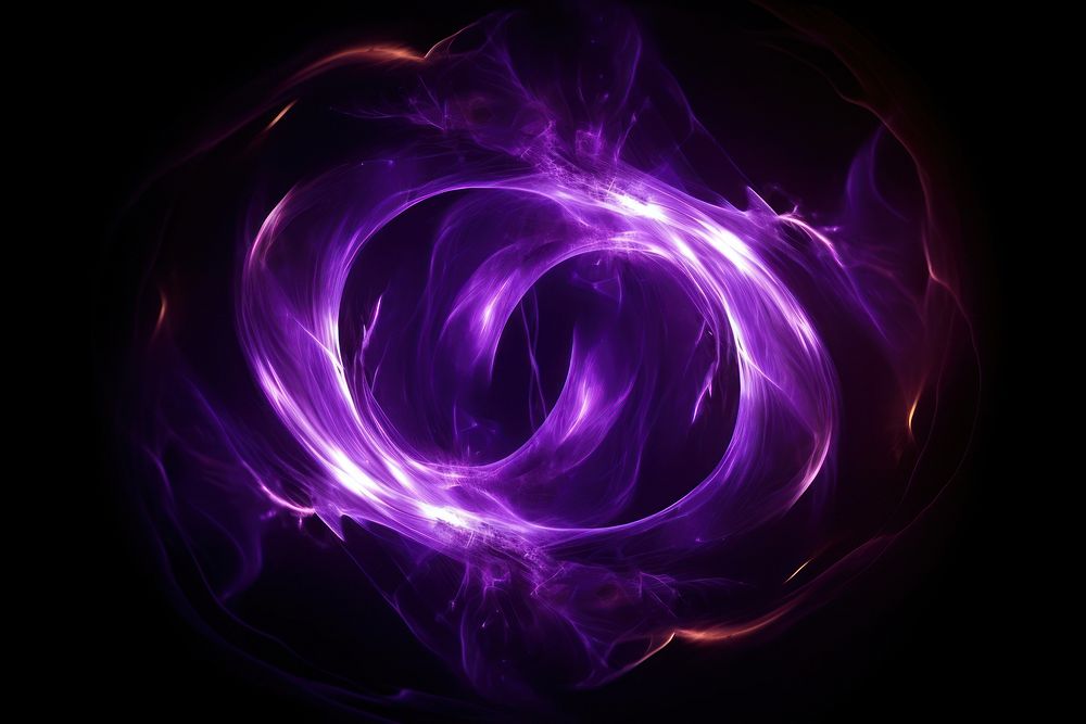 Photo purple fire in spiral twist line pattern light flame.