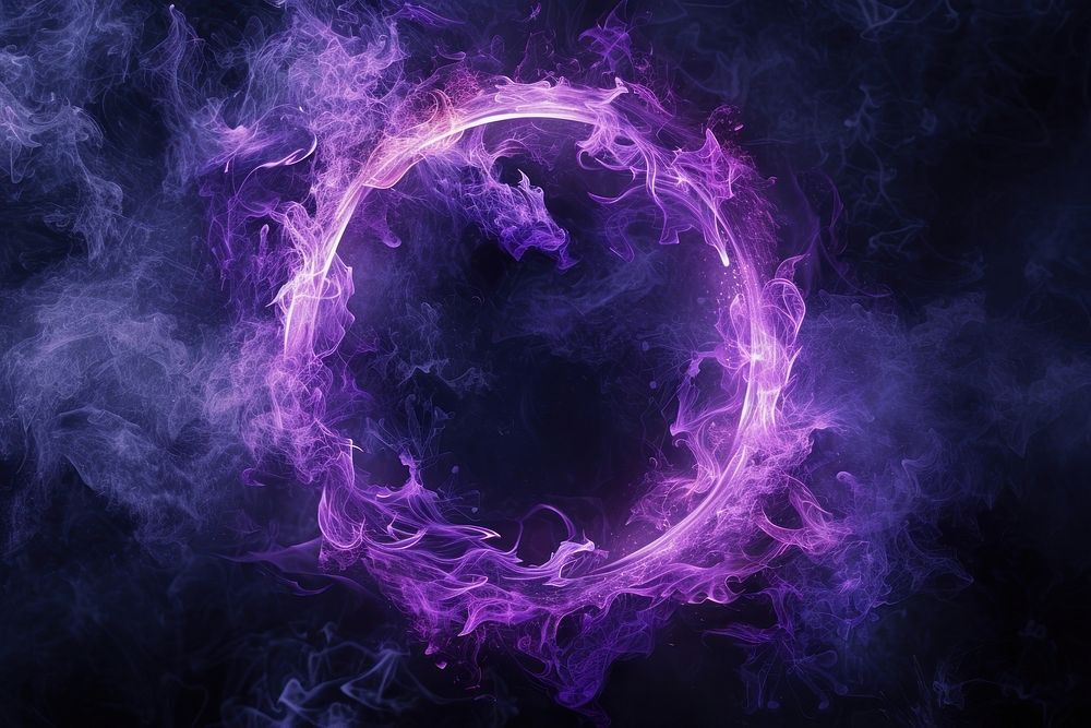 Purple fire ring flame space backgrounds.