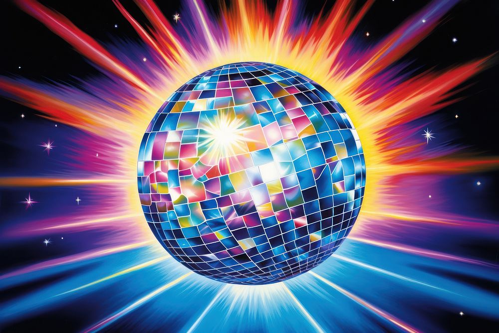 Disco ball universe pattern sphere.