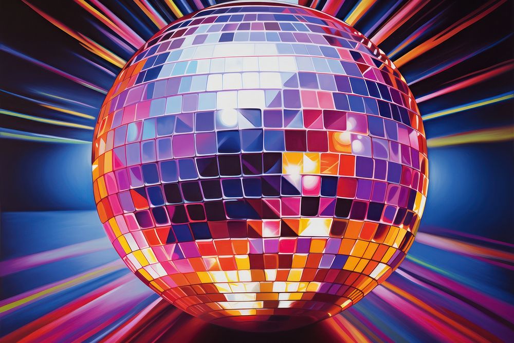Disco ball nightclub sphere purple.