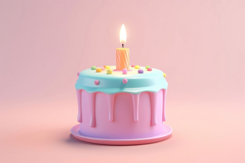 Birthday cake dessert cupcake candle.
