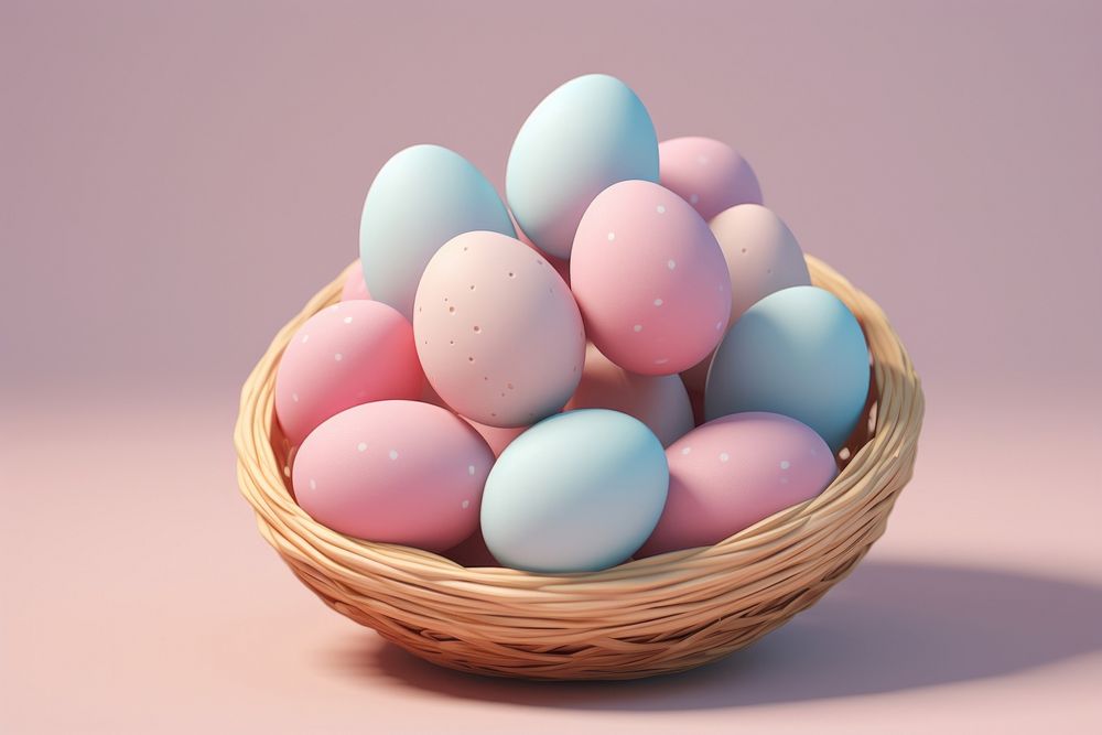 Easter eggs basket food celebration.