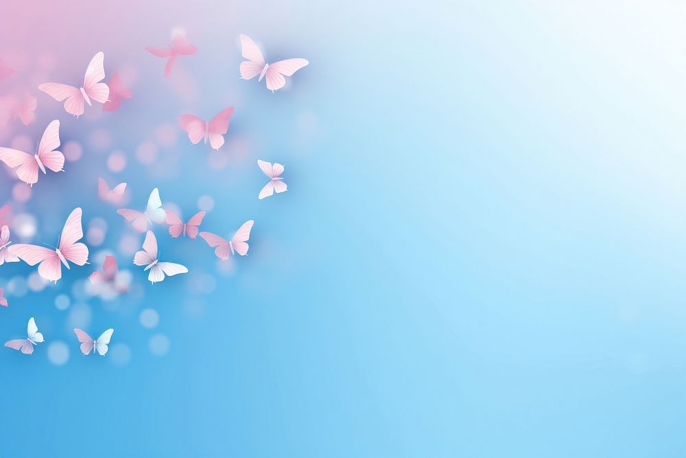 Blue butterflies gradient background backgrounds abstract outdoors.