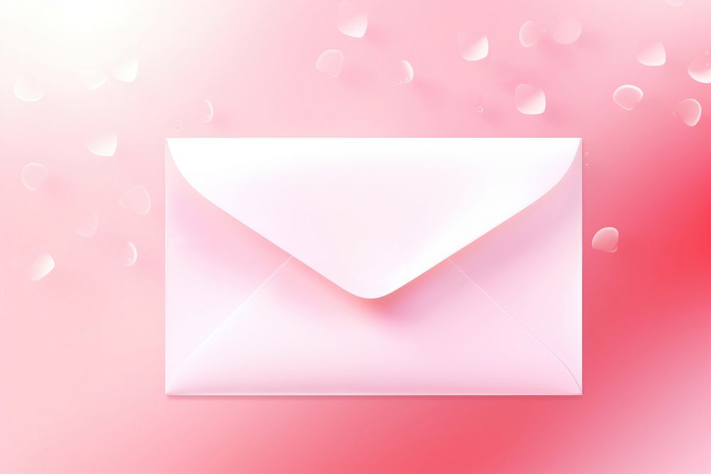 Envelope card background paper pink text.