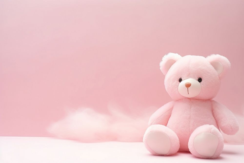 Teddy bear background cute pink toy.