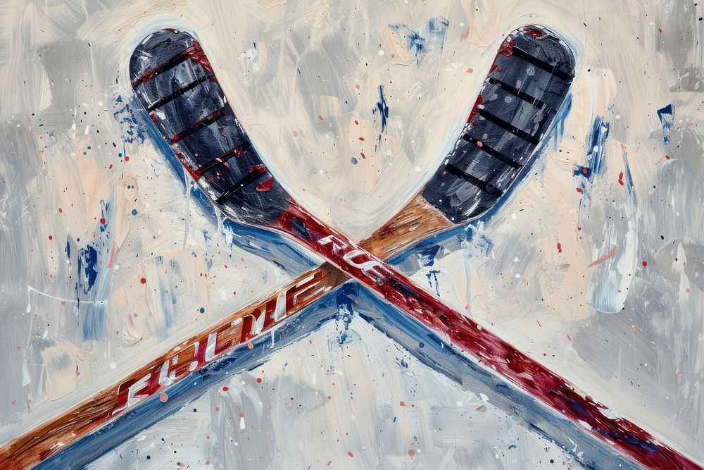 Hockey painting art outdoors.
