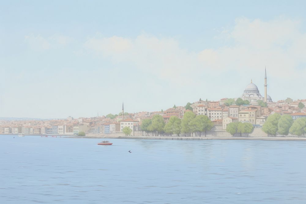 Istanbul architecture waterfront landscape.