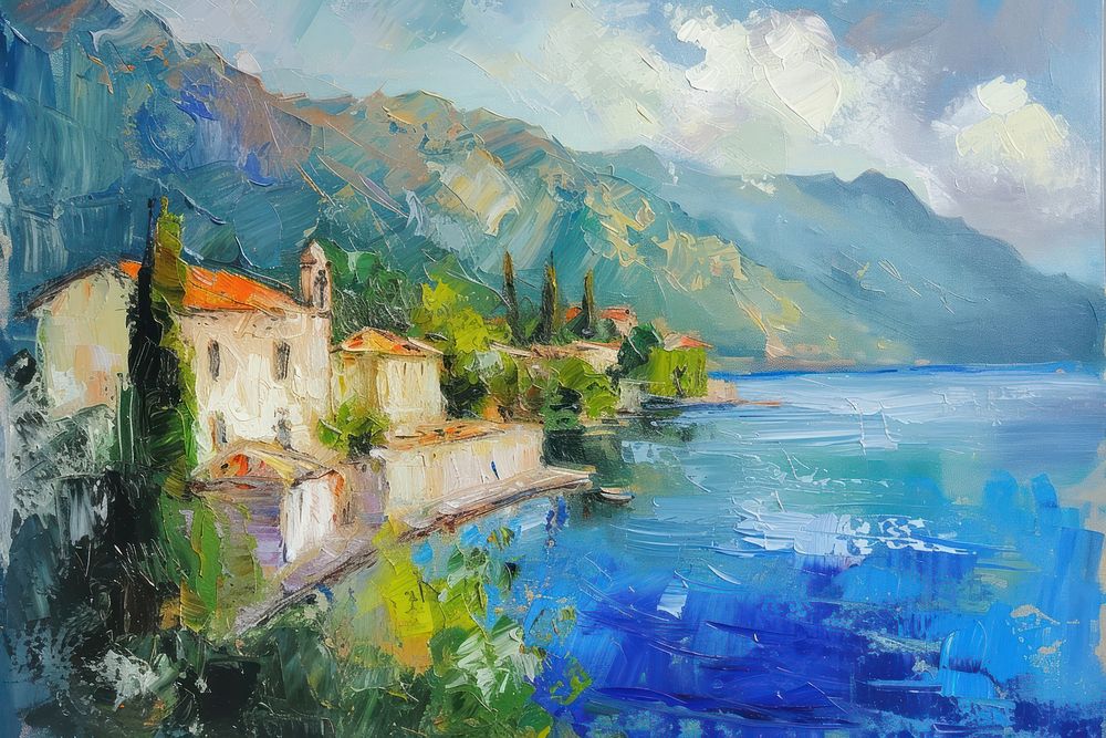 Italy painting architecture landscape.