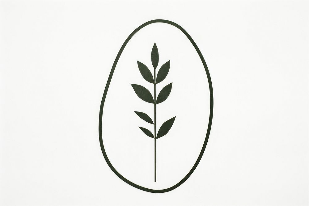 Avocado in embroidery style plant leaf logo.