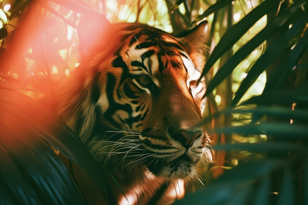 Tiger light leaks wildlife animal mammal.