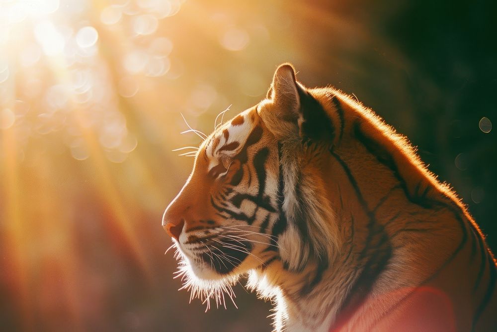 Tiger light leaks wildlife animal mammal.