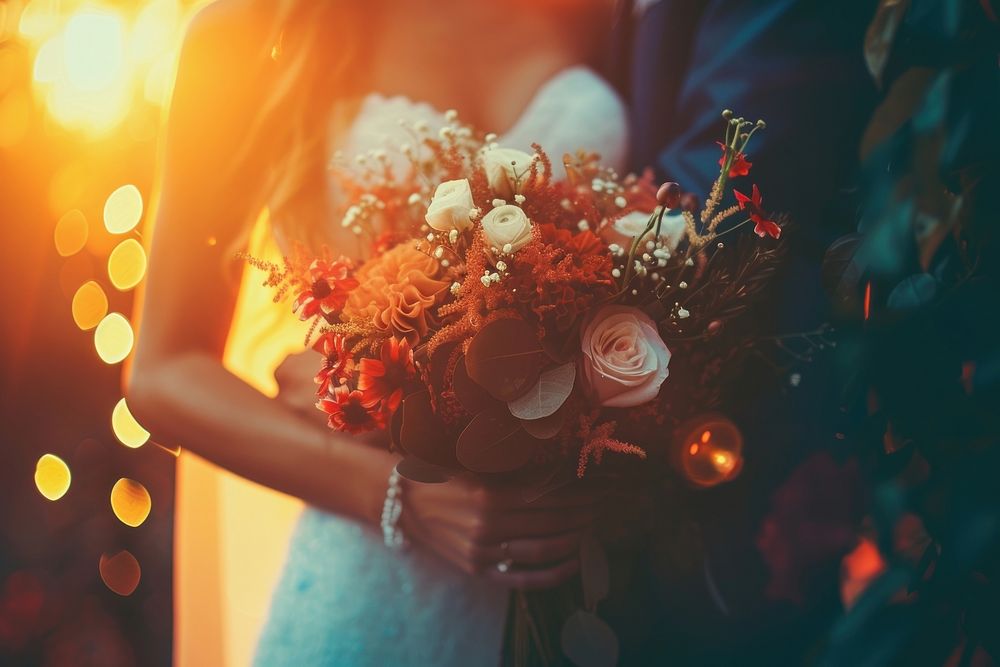 Wedding light leaks flower plant bride.