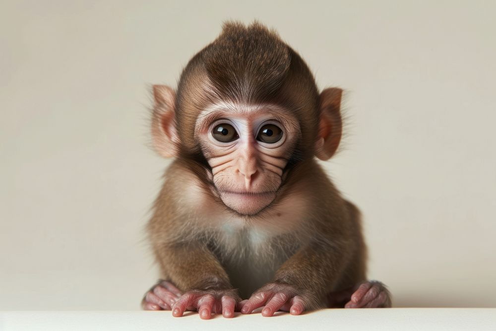 Baby monkey wildlife animal mammal.