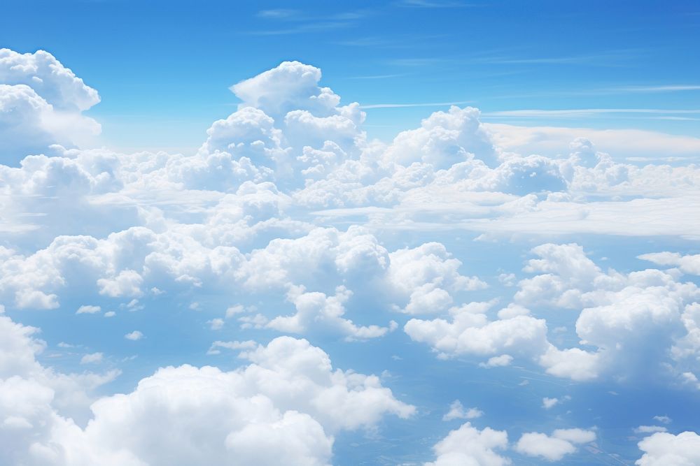 Photo of a view of clouds sky backgrounds airplane.