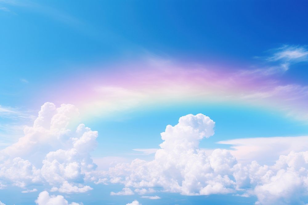 Photo of atmosphere rainbow sky backgrounds.