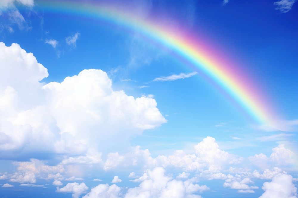 Photo of atmosphere rainbow sky backgrounds.