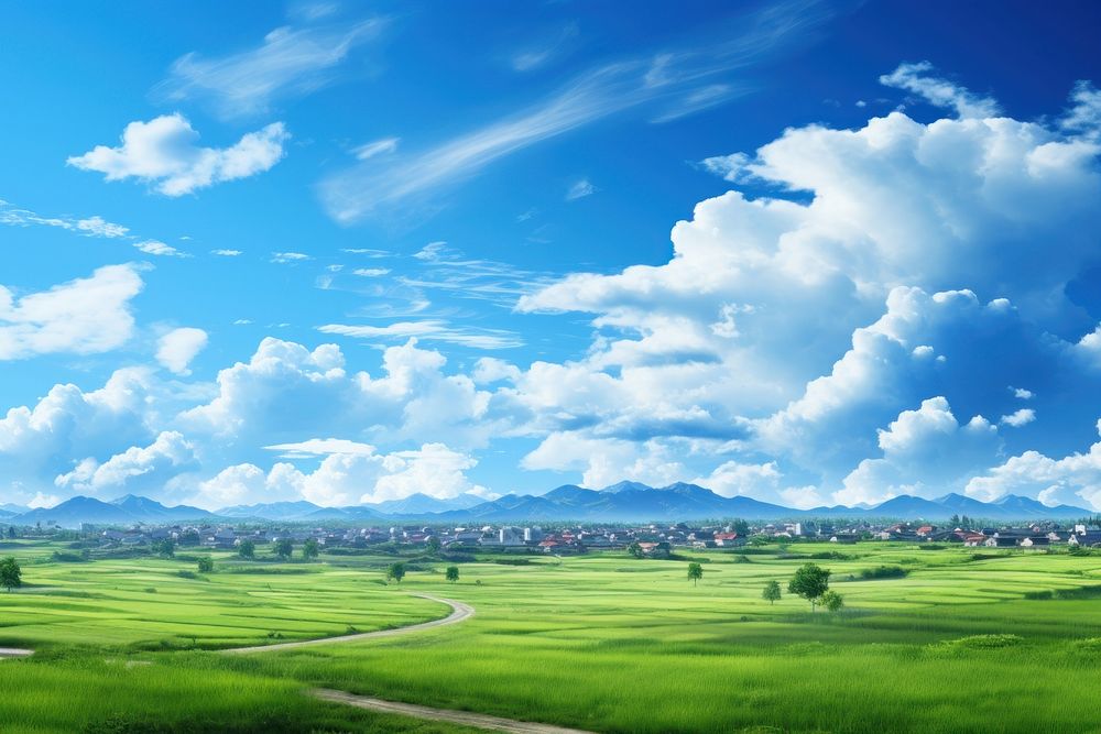 Photo of beautiful blue sky backgrounds landscape outdoors.