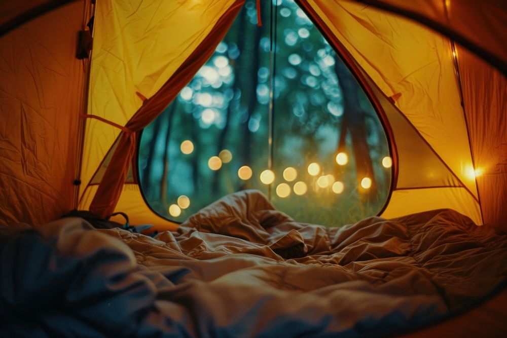 Camping light leaks outdoors nature tent.