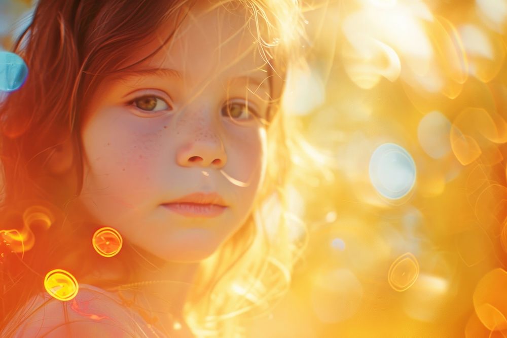 Children light leaks photography portrait sunlight.