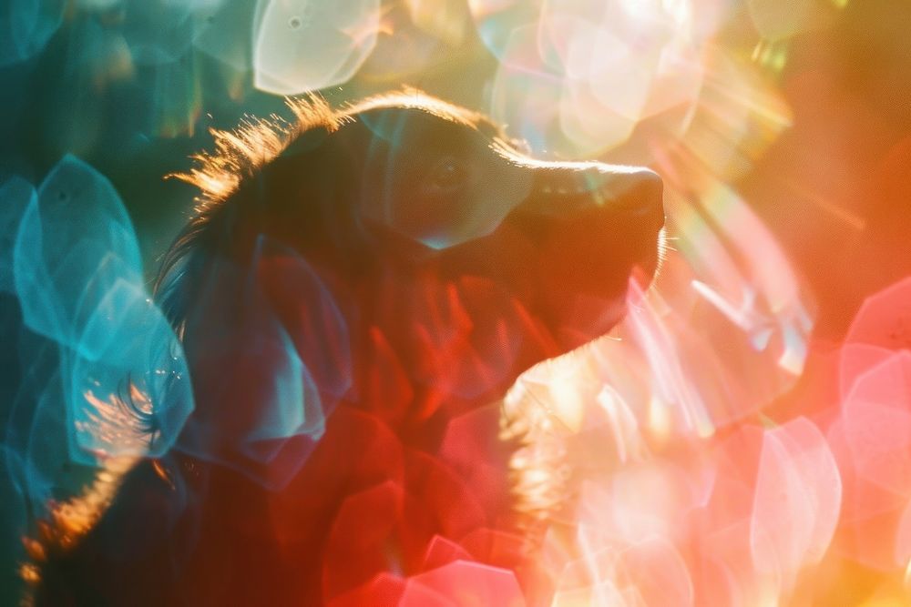 Dog light leaks backgrounds photography outdoors.