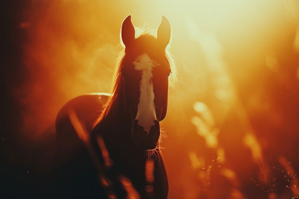 Horse light leaks mammal animal Premium Photo rawpixel