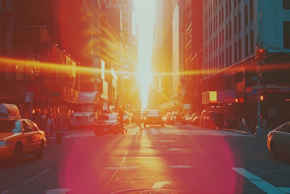 New york light leaks architecture cityscape outdoors.