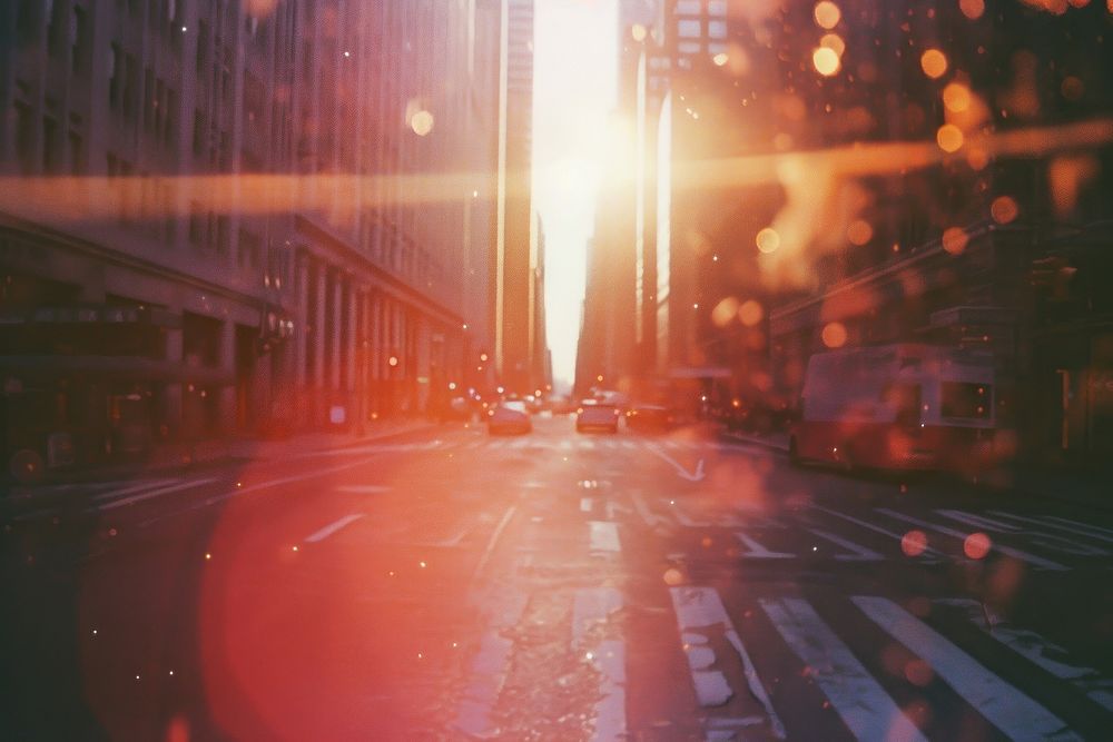 New york light leaks architecture cityscape outdoors.