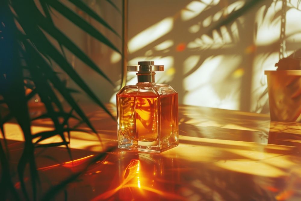 Perfume light leaks bottle reflection Free Photo rawpixel