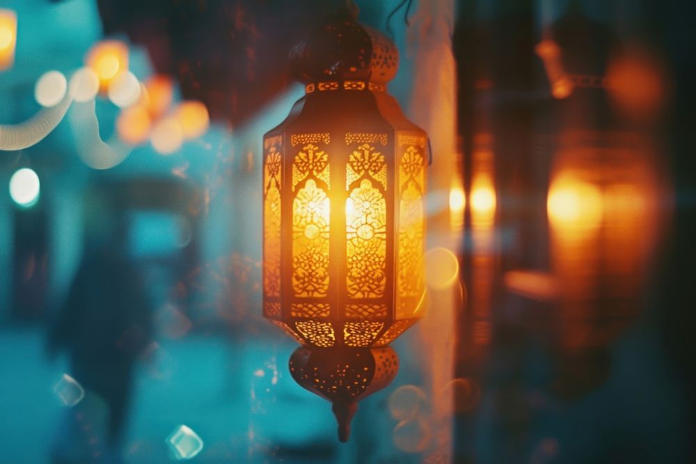 Ramadan light leaks lighting lantern lamp.