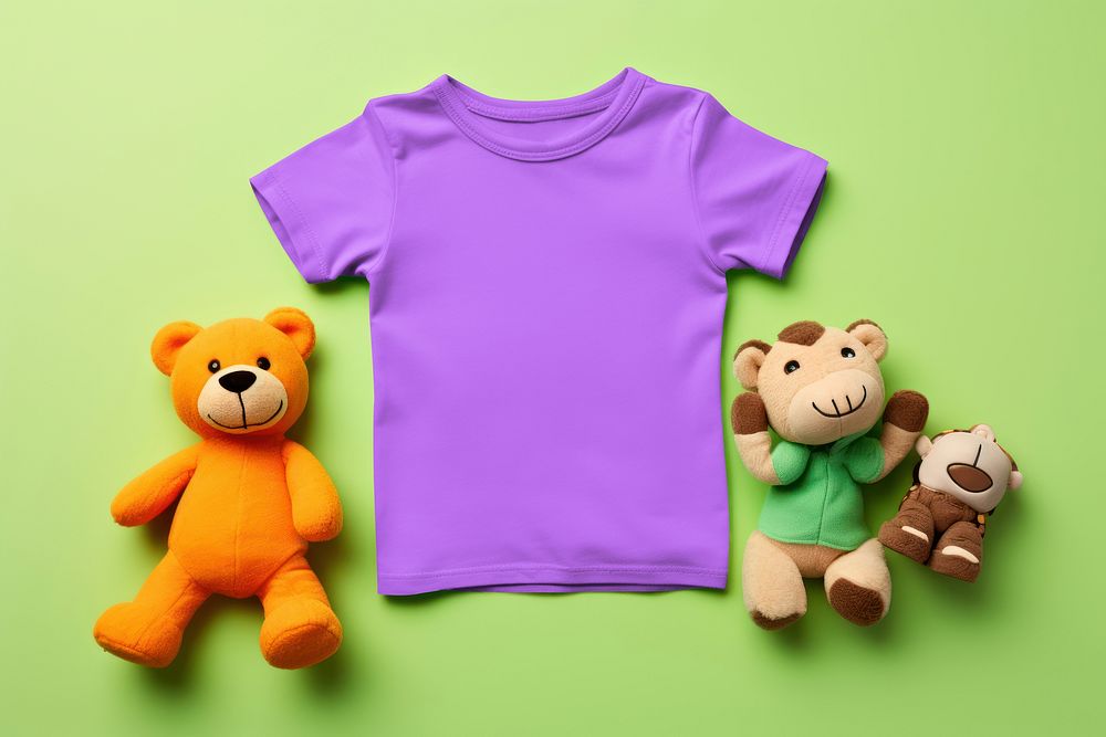 Kid's purple t-shirt flat lay
