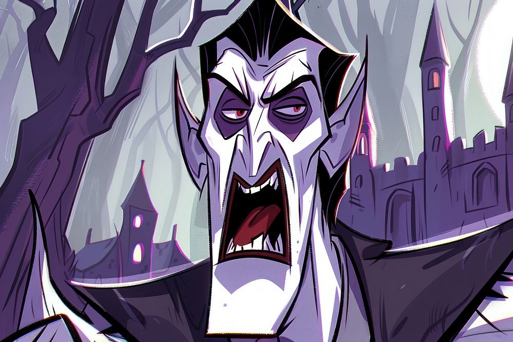 Dracula drawing cartoon comics.