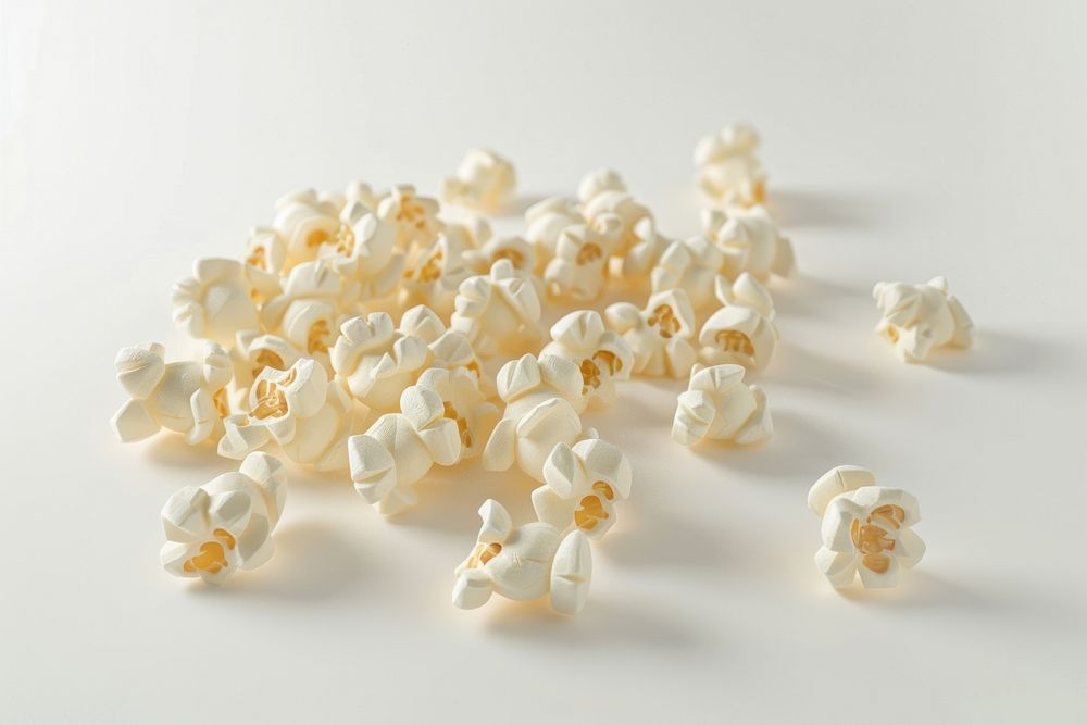 Popcorn laying white food freshness.