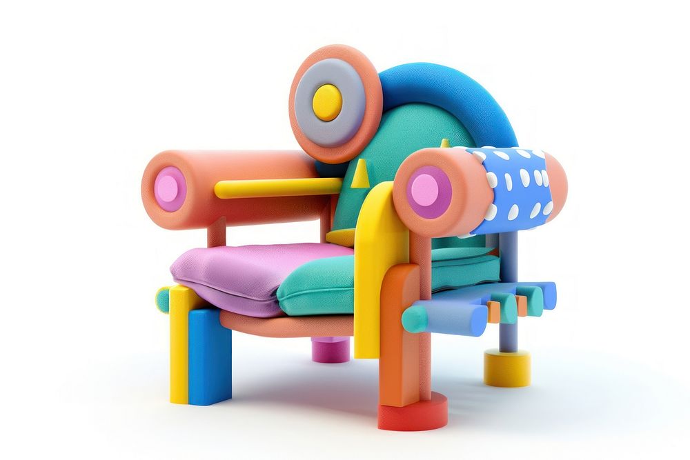 Colorful postmodern chair furniture cartoon toy.