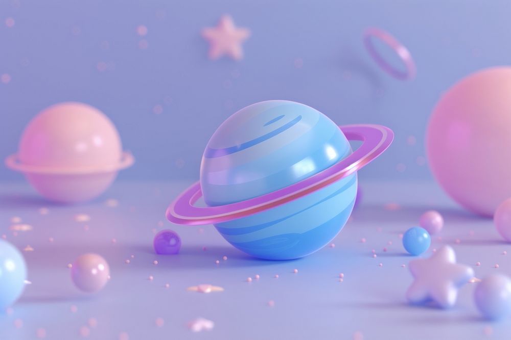 An space planet sphere purple pink.