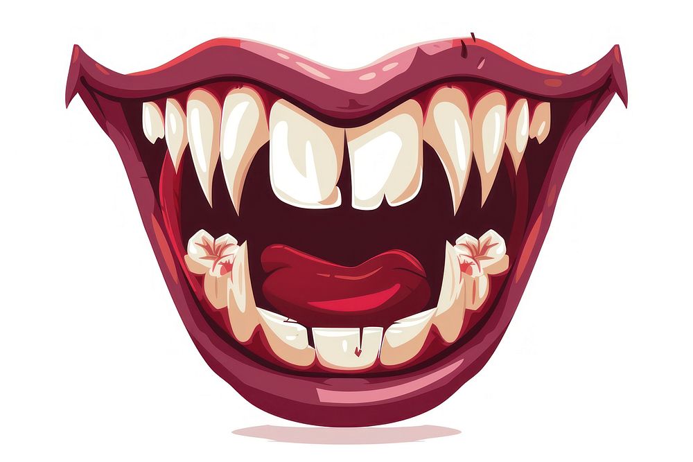 Sexy hot Vampire jaws teeth cartoon mouth.