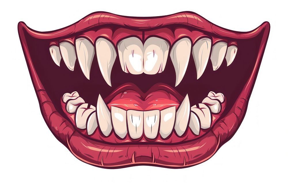 Sexy hot Vampire jaws teeth cartoon mouth.