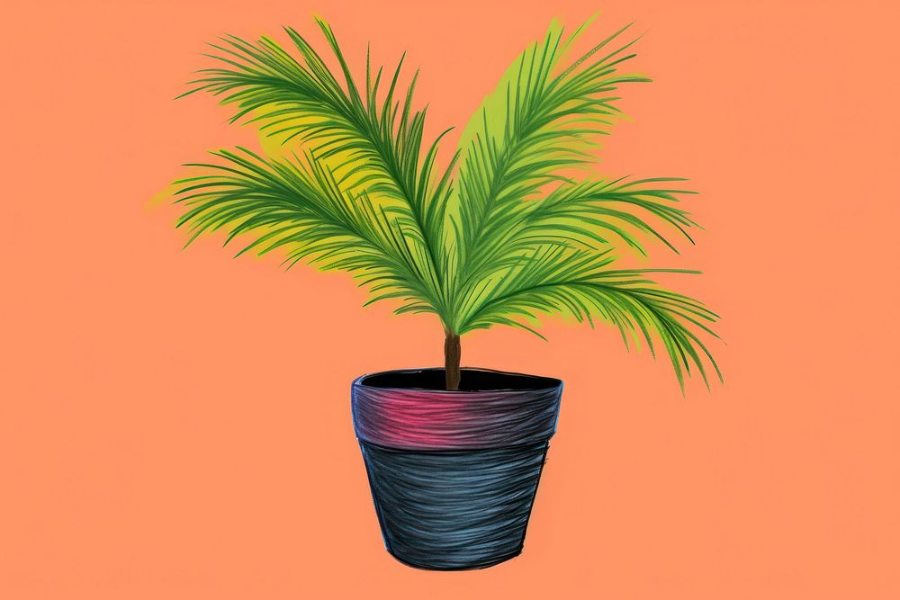 Petticoat palm plant houseplant leaf flowerpot.