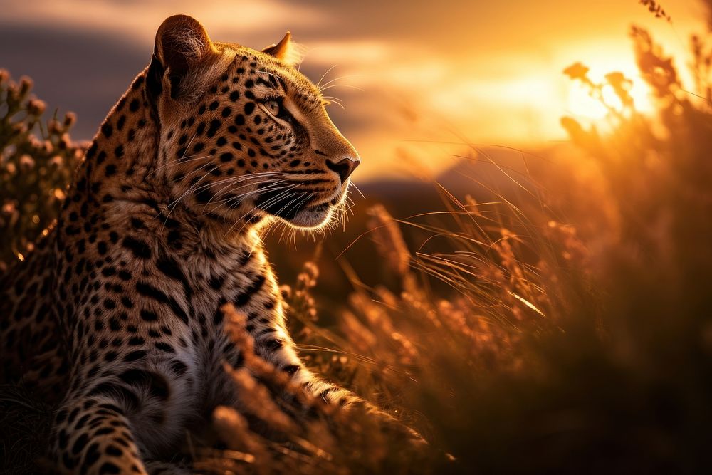 Leopard in a safari landscape wildlife outdoors.
