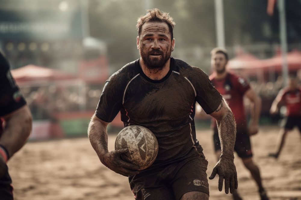 Person playing sport sports football rugby.