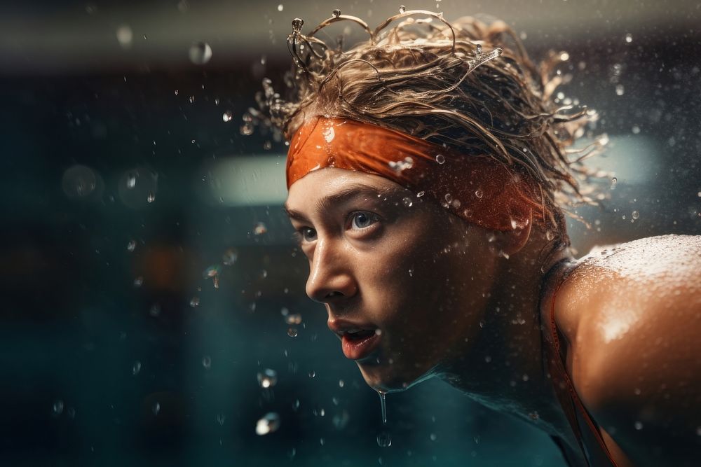 Photo of a person swimming sports determination exercising.