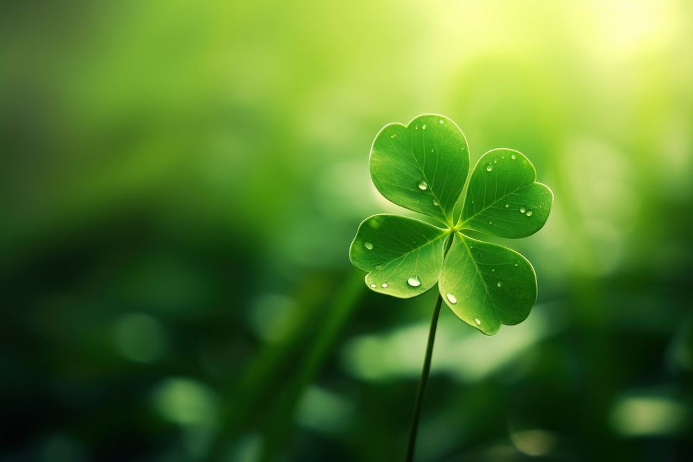 Clover leaf green bokeh outdoors nature plant.