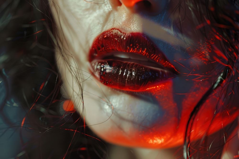Sexy hot female Dracula lipstick adult cosmetics.