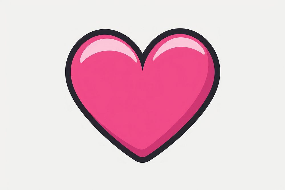 Pink heart shape icon cartoon creativity magenta.